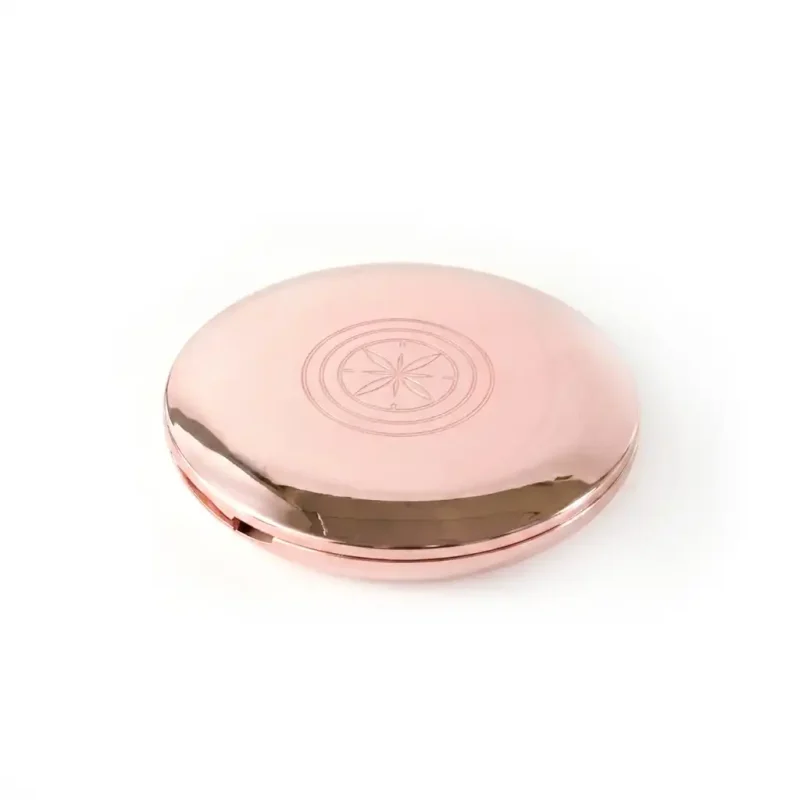 kemasan kosmetik COMPACT CASE PC3131A varian warna pink - rose gold metalik