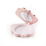 kemasan kosmetik COMPACT CASE RY-1161 varian warna pink dengan aksen rose gold