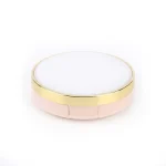 kemasan kosmetik COMPACT CASE RY-1236 varian warna putih - peach dengan aksen gold