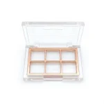 kemasan kosmetik EYESHADOW CASE RY-2365 6 COLORS varian warna transparan dengan aksen rose gold