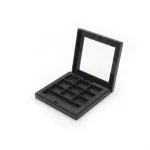 kemasan kosmetik EYESHADOW CASE RY-2366 varian warna hitam dengan atap transparan