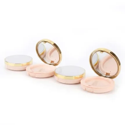 kemasan kosmetik cushion compact silinder ukuran kecil dengan cermin bagian dalam