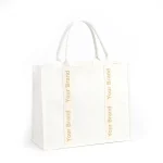 merchandise COTTON CANVAS TOTTE BAG 7 varian warna putih polos dengan pita putih