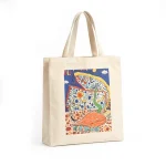 merchandise COTTON CANVAS TOTTE BAG 8 varian warna putih dengan desain mural